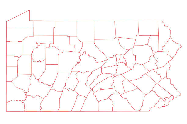 Map High Detailed Map Outline State Map With Counties