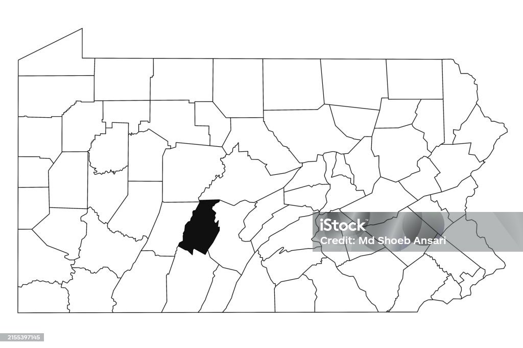 Map Of Blair County In Pennsylvania State On White Background Single