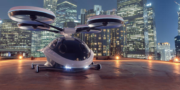 istock EVTOL Aircraft Landing On Rooftop Helipad In City 2155397246