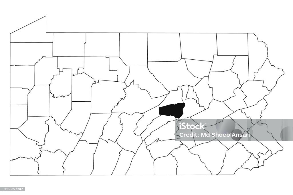 Map Of Snyder County In Pennsylvania State On White Background Single