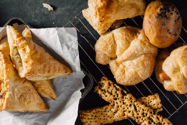 istock Bakery with bread, pies and croissants 2155404363