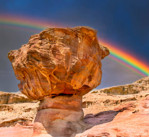 istock Stone mushroom is a unique geological formation, Middle East 2155406112