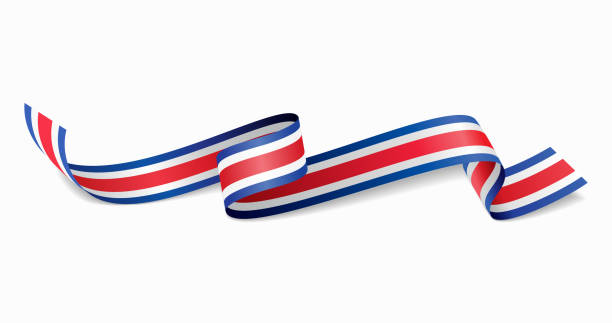 Costa Rican flag wavy abstract background. Vector illustration. Costa Rican flag wavy abstract background layout. Vector illustration. latin american flags stock illustrations