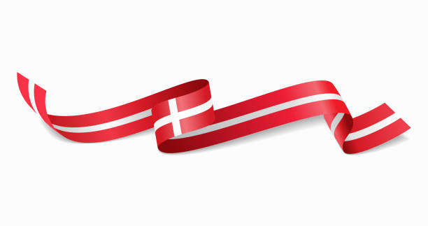 ilustrações, clipart, desenhos animados e ícones de danish flag wavy abstract background. vector illustration. - bandeira dinamarquesa