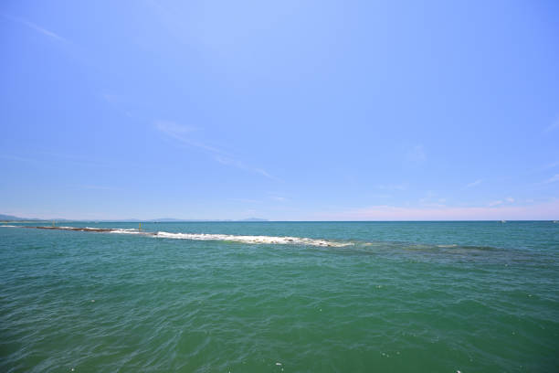 The beautiful sea and horizon at Eguchihama