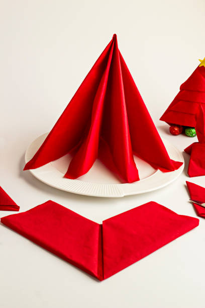 istock Christmas or New Year Concept with Red Napkins 2155412302