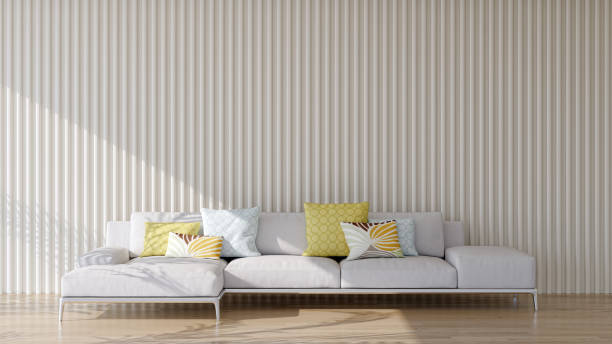 istock Large luxury modern bright interiors Living room mockup illustration 3D rendering image 2155417069