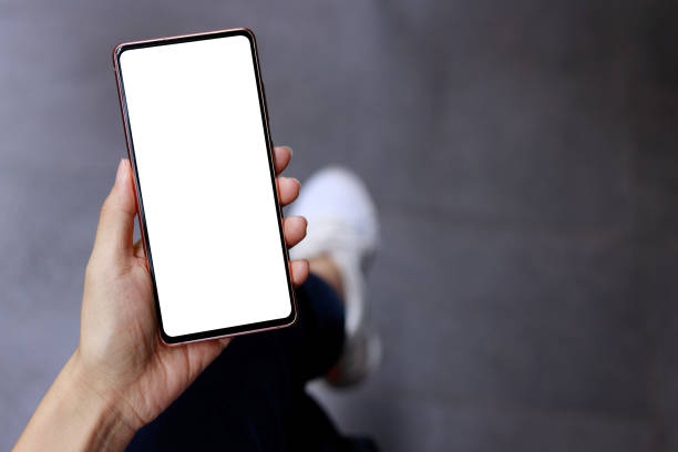 istock Cropped image of a woman's hands holding a smartphone with a blank screen, perfect for design and mockup purposes. 2155417082