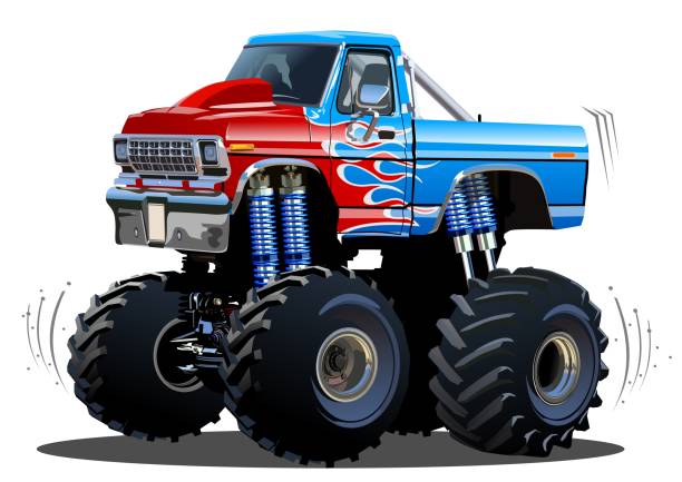 istock Cartoon Monster Truck isolated on white background 2155418127