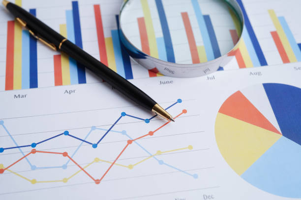istock Magnifying glass on charts graphs paper. Financial development, Banking Account, Statistics, Investment Analytic research data economy. 2155418510