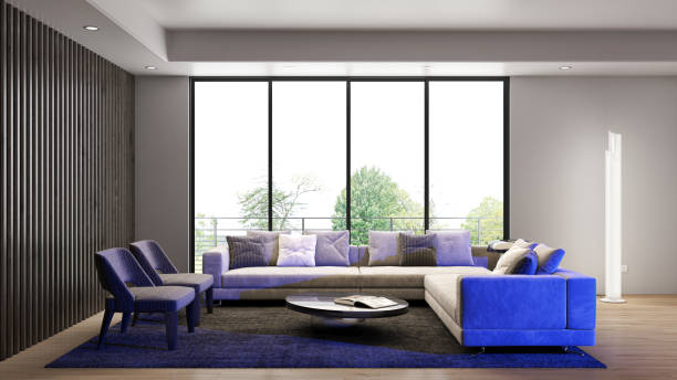 istock Large luxury modern bright interiors Living room mockup illustration 3D rendering image 2155421712
