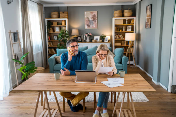 istock Mature couple frustrated about finance problems 2155428561