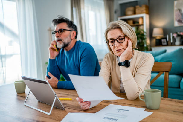 istock Mature couple frustrated about finance problems 2155428928