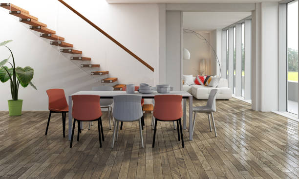 istock Large luxury modern bright interiors Living room mockup illustration 3D rendering image 2155429565