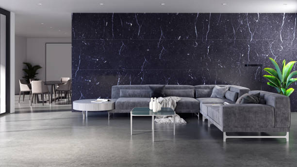 istock Large luxury modern bright interiors Living room mockup illustration 3D rendering image 2155429780