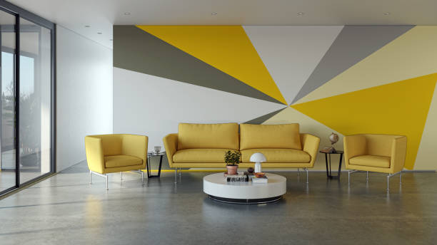 istock Large luxury modern bright interiors Living room mockup illustration 3D rendering image 2155430006