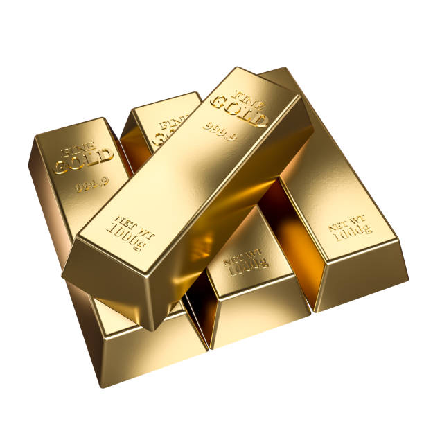 istock Pile of gold bars on transparent background 2155434323