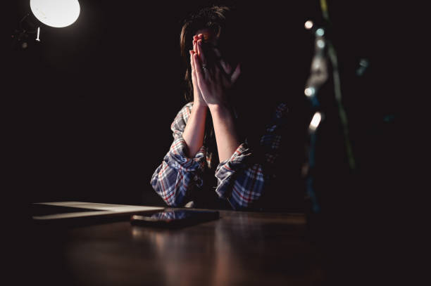istock Tired woman working in office. 2155437948