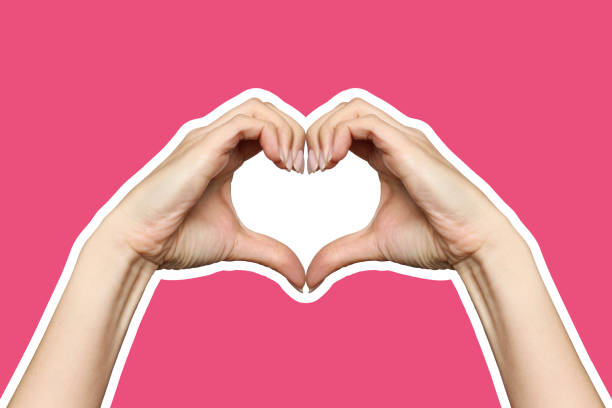 istock Women's hands show a heart-shaped sign 2155443225