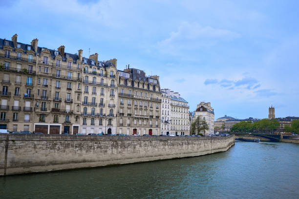 istock Parisian streets lined with old buildings. 2155446890