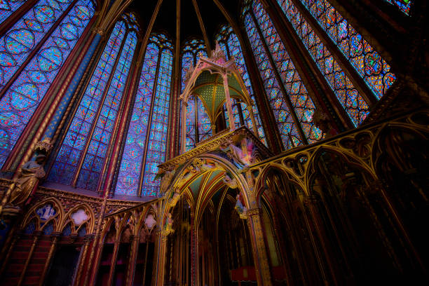 istock Beautiful stained glass windows in the Saint Chapel. 2155450525