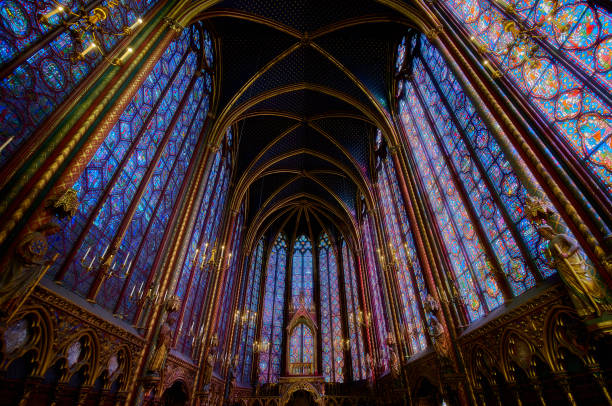 istock Beautiful stained glass windows in the Saint Chapel. 2155450812