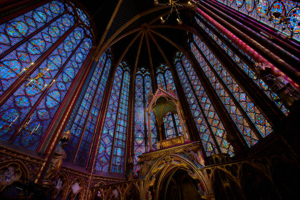 istock Beautiful stained glass windows in the Saint Chapel. 2155451541