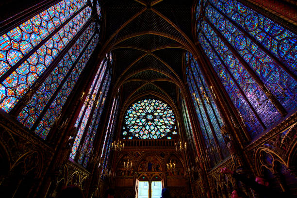 istock Beautiful stained glass windows in the Saint Chapel. 2155451825