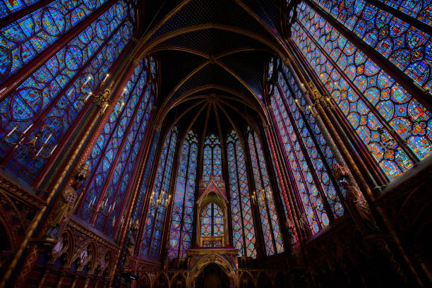 istock Beautiful stained glass windows in the Saint Chapel. 2155452056