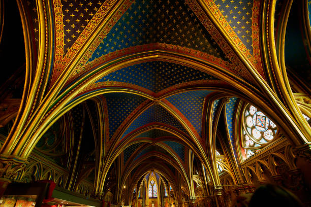 Beautiful stained glass windows in the Saint Chapel.
