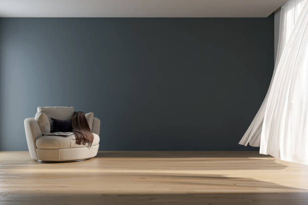 istock Large luxury modern bright interiors Living room mockup illustration 3D rendering image 2155459869