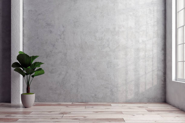 istock Large luxury modern minimal bright interiors room mockup illustration 3D rendering 2155462648