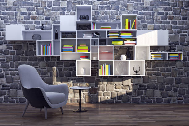 istock Large luxury modern minimal bright interiors room mockup illustration 3D rendering 2155462723