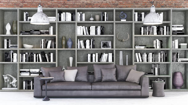 istock Large luxury modern minimal bright interiors room mockup illustration 3D rendering 2155462809