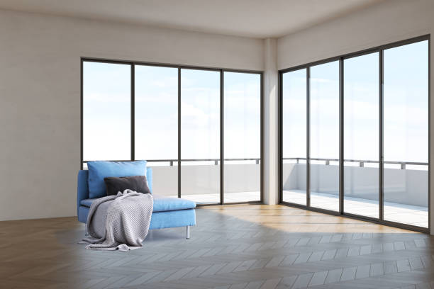 istock Large luxury modern bright interiors Living room mockup illustration 3D rendering image 2155462896