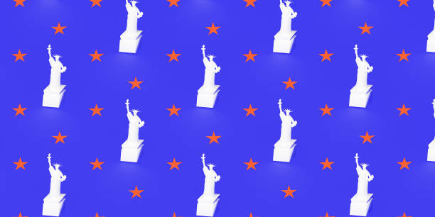 Fourth of july, USA Independence Day greeting card. 3d render.