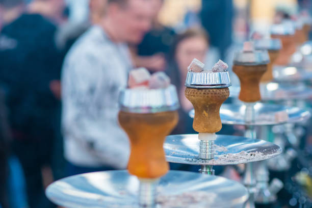 istock Hookah bar. The bar has many hookahs. Rest in the bar. 2155464795