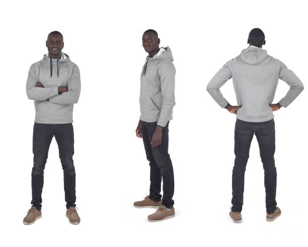 istock various poses of the same man on white background 2155465759