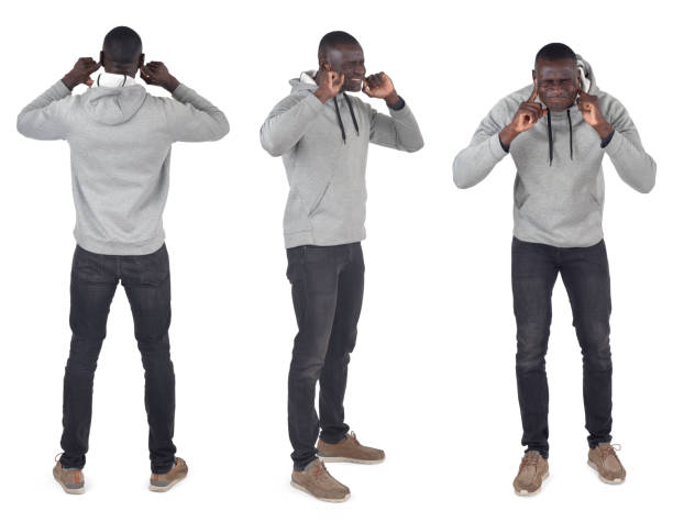 istock various poses of the same man on white background 2155465769