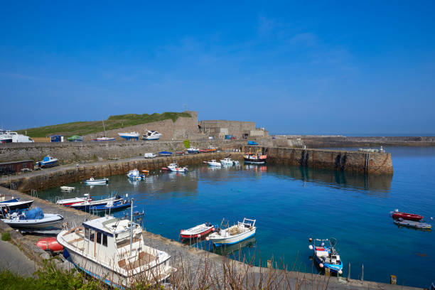 istock Image of inner Breye Harbour at Alderney, Channel Islands 2155470797