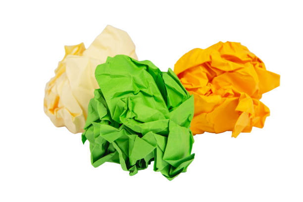 istock crumpled colorful paper ball on white background 2155470872