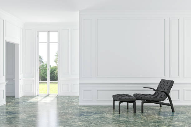 istock Large luxury modern bright interiors Living room mockup illustration 3D rendering image 2155471475