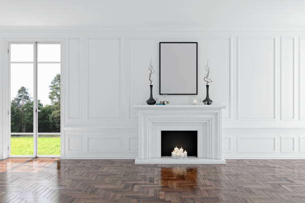 istock Large luxury modern bright interiors Living room mockup illustration 3D rendering image 2155471544