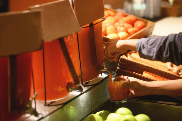 Pouring fresh juice