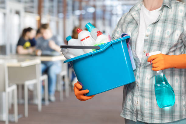 istock Concept of cleaning services in cafes and restaurants . 2155474497