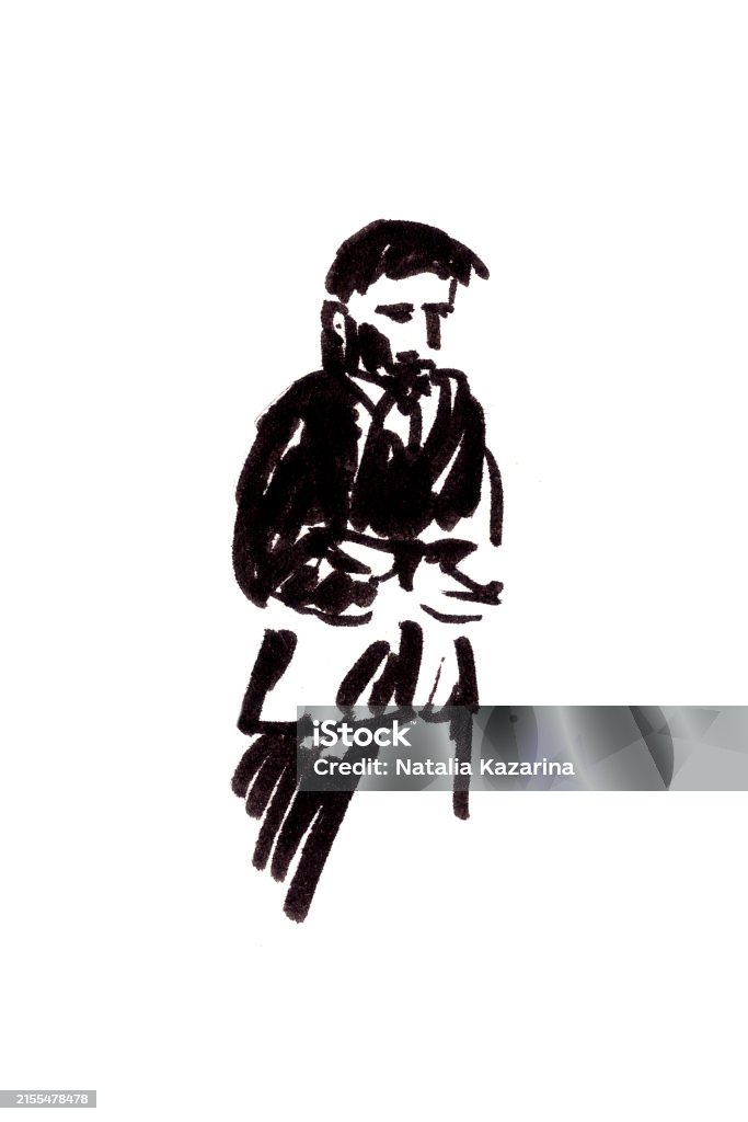 Opera Singer Abstract Drawing Opera Singer Graphic Black And White Sketch Stock Illustration ...