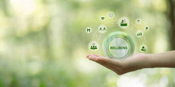 istock Employee wellbeing concept. Creating employee benefits and satisfaction programs. Fostering a positive work culture and employee engagement. The physical, mental and emotional health of employees. 2155481969