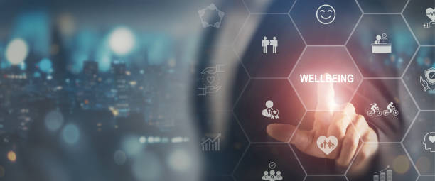 istock Employee wellbeing concept. Creating employee benefits and satisfaction programs. Fostering a positive work culture and employee engagement. The physical, mental and emotional health of employees. 2155481979