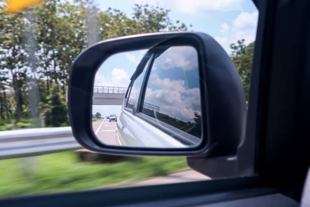 istock Rear view mirror of car vehicle 2155486157