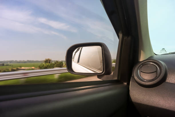 istock Rear view mirror of car vehicle 2155486180